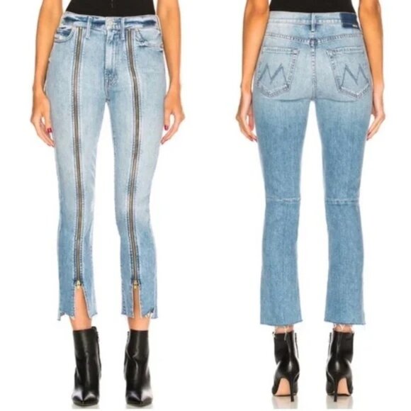 Mother The Rascal High Waist Zip Step Hem Jeans 24 - Picture 3 of 16